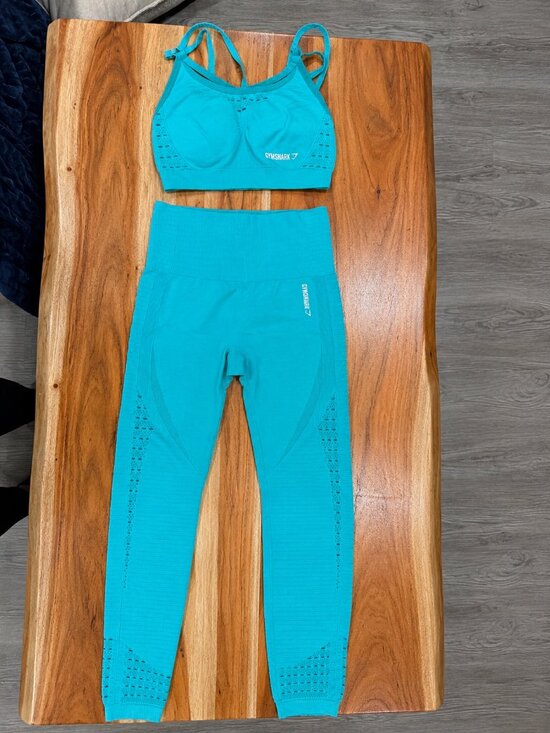 Gymshark Other - Gymshark Teal Seamless Matching Set | Sports Bra & Leggings | Size Small